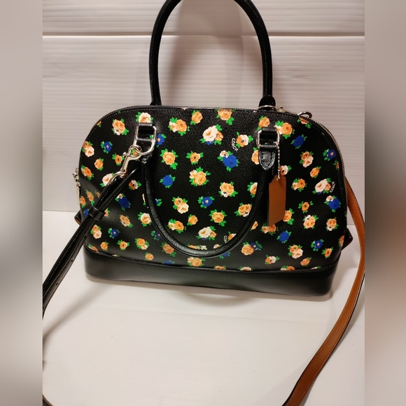 Coach Satchel Crossbody Purse Doomed Sierra Tea Rose Floral Print #F57924 - Picture 2 of 16